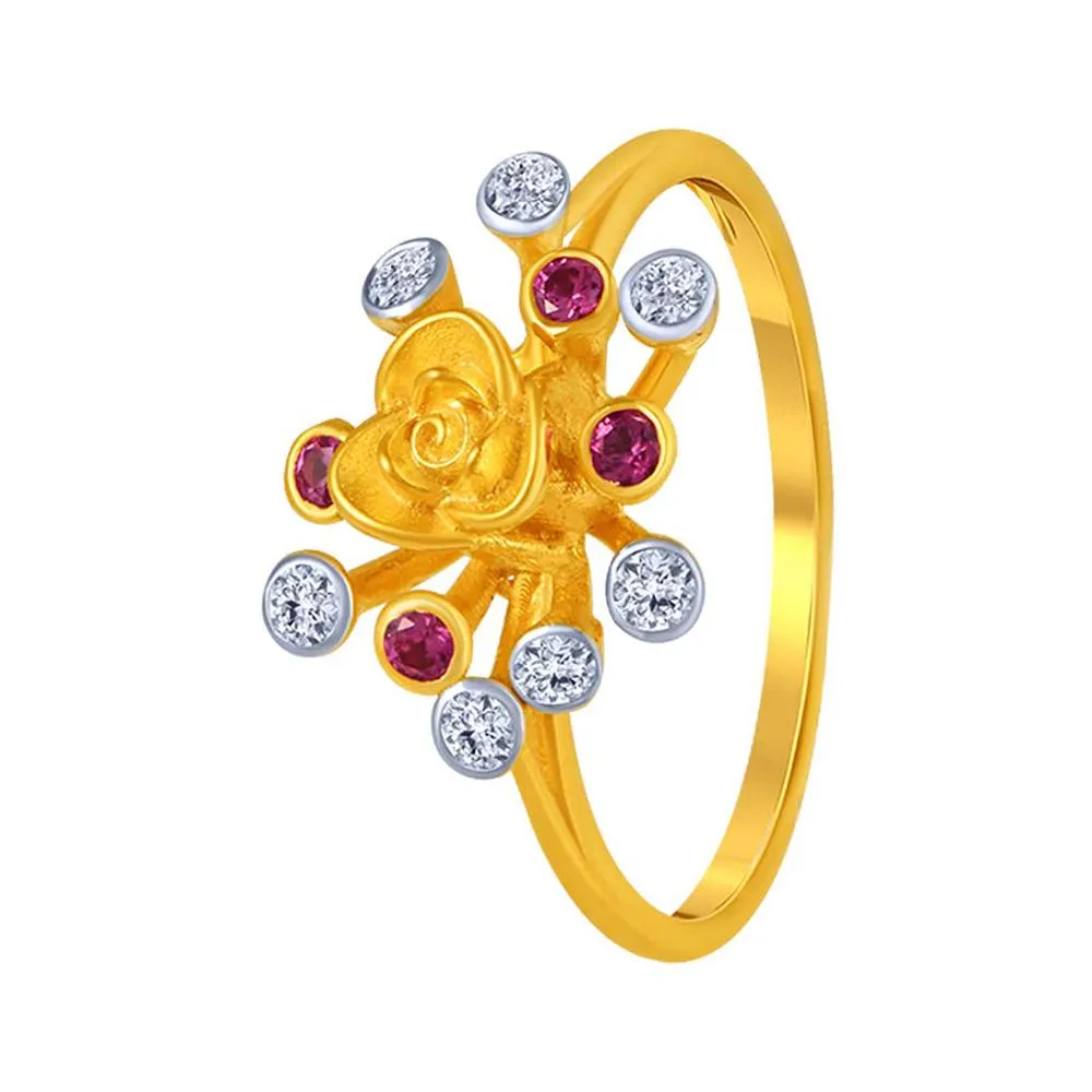 14k Gold Flower  Bouquet Ring