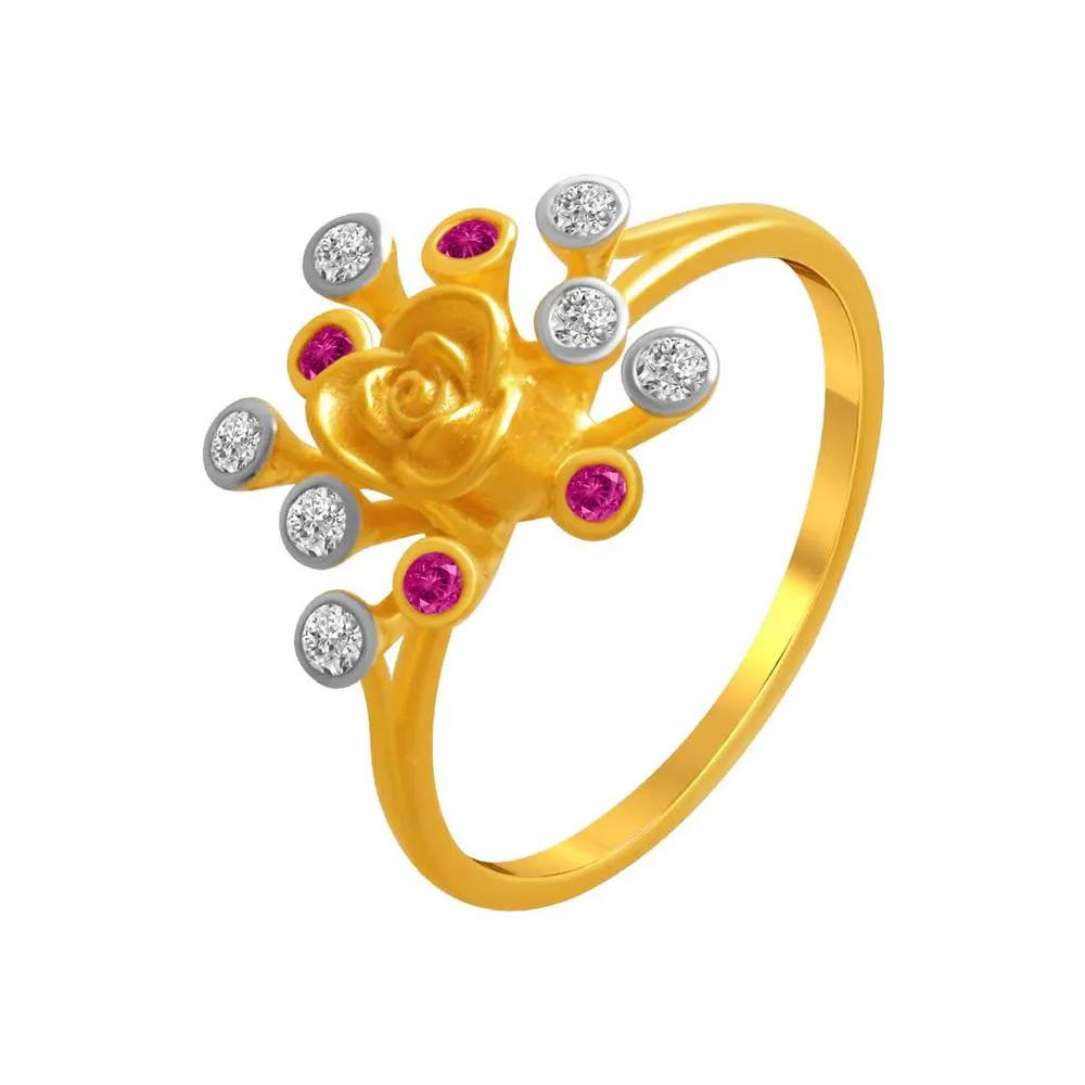14k Gold Flower  Bouquet Ring