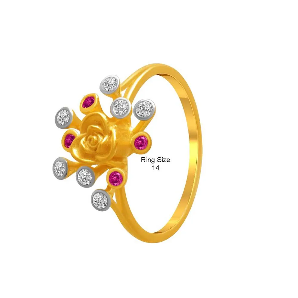 14k Gold Flower  Bouquet Ring