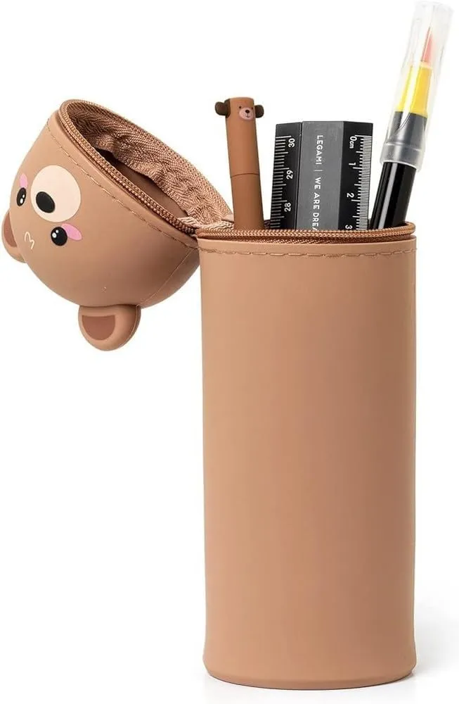 2-In-1 Silicone Pencil Case - Kawaii - Teddy Bear
