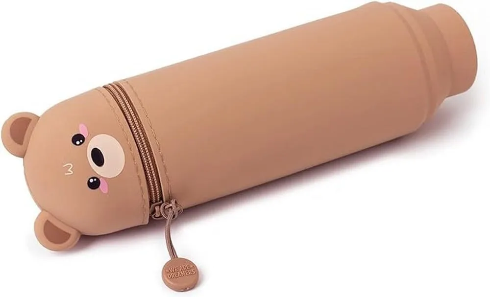 2-In-1 Silicone Pencil Case - Kawaii - Teddy Bear