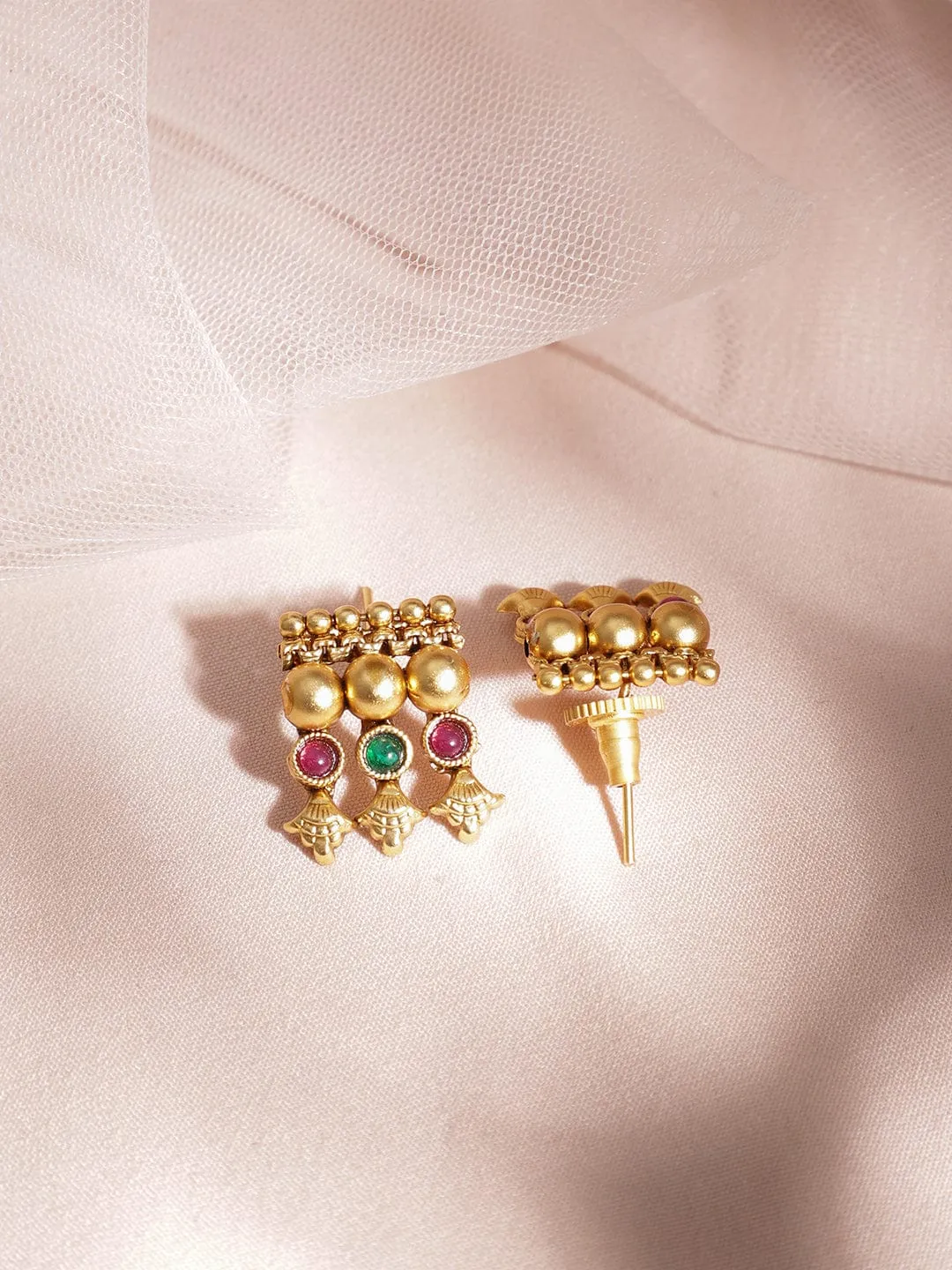 22KT Gold Plated Stone Studded Jewellery Set