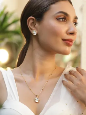 22KT Gold-Plated Stone-Studded Necklace Set