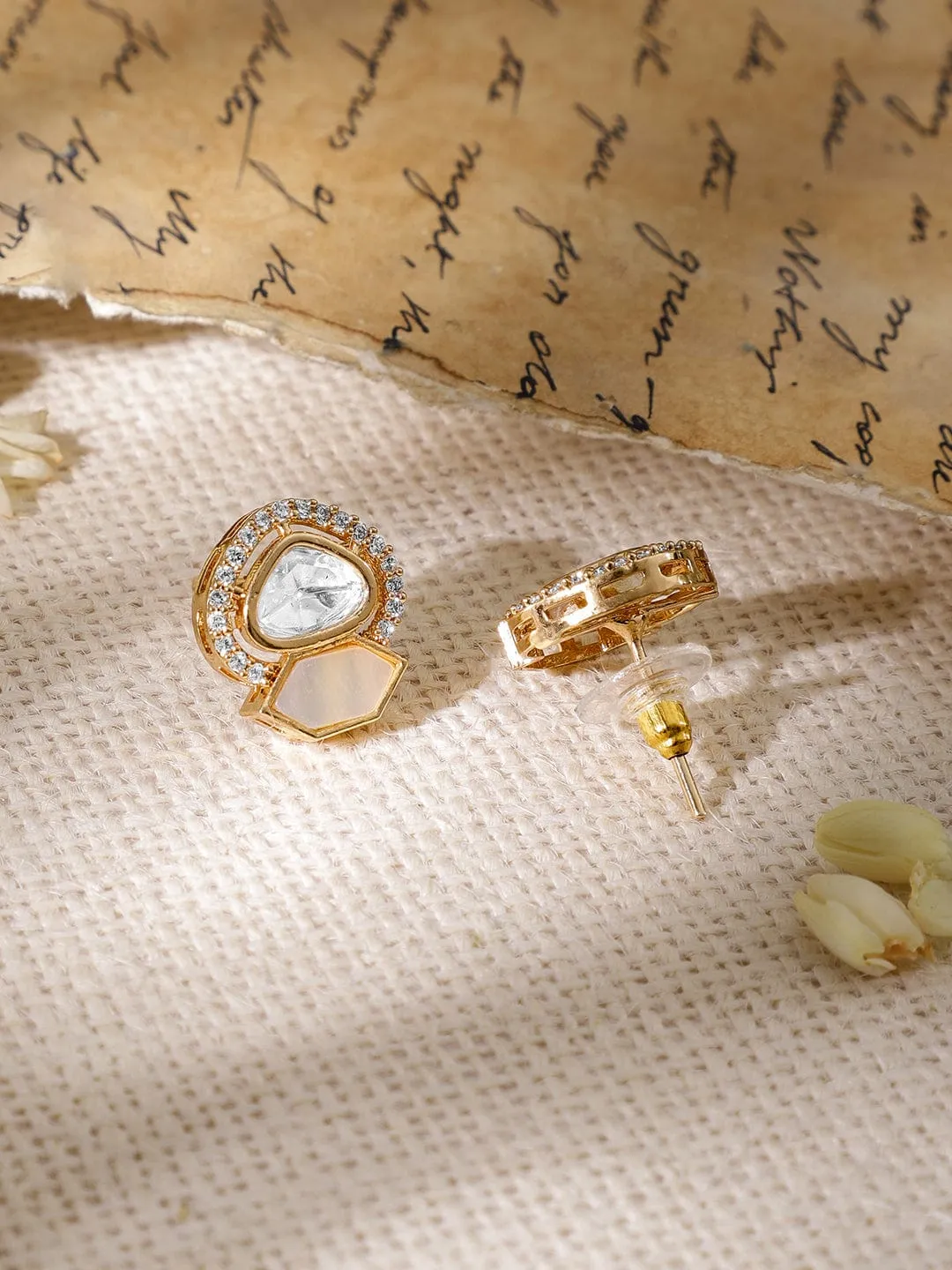 22KT Gold-Plated Stone-Studded Necklace Set