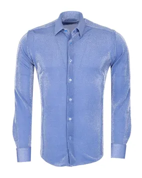 Blue Sparkle Studded Glitter Shirt