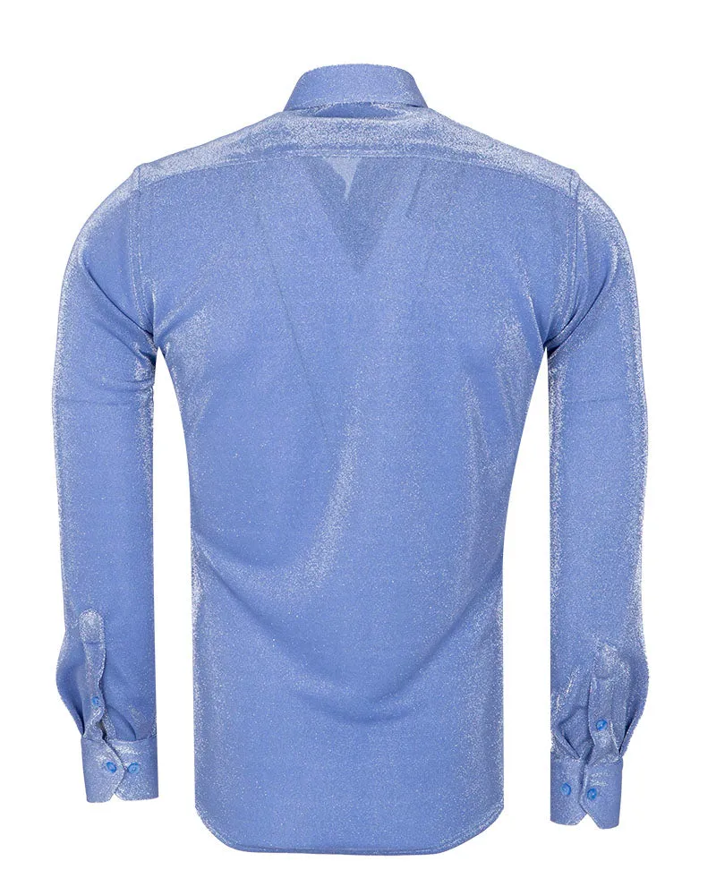 Blue Sparkle Studded Glitter Shirt