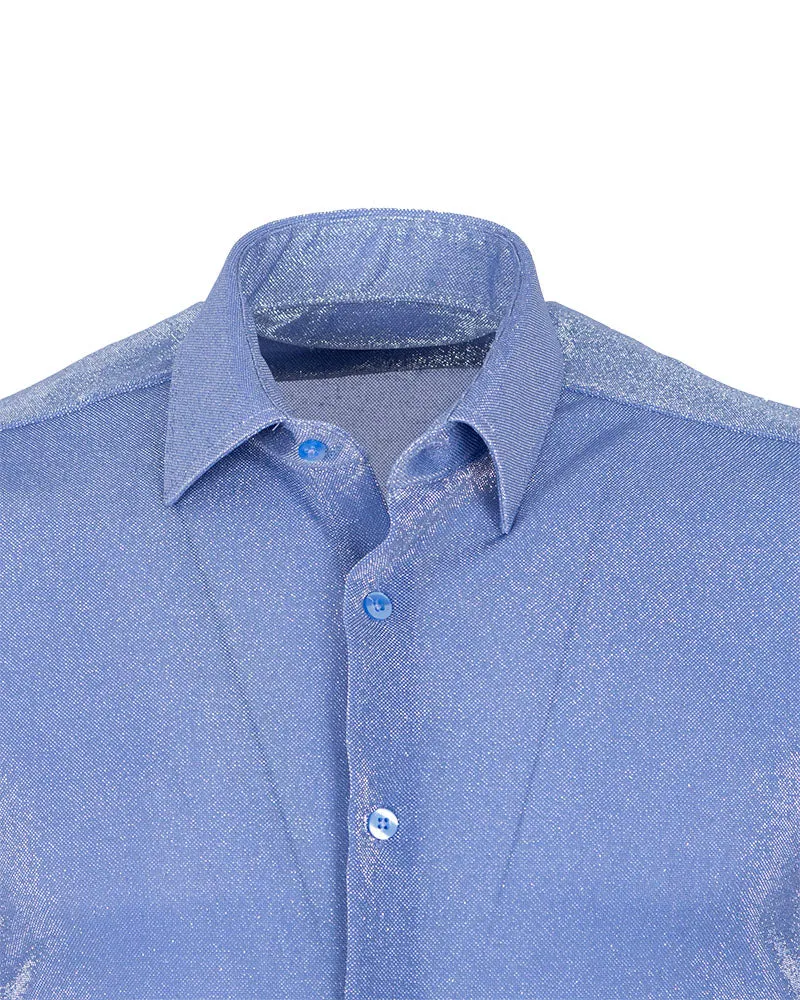 Blue Sparkle Studded Glitter Shirt