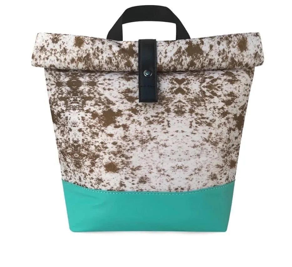 COW PRINT WITH TEAL TRIM COOLERS
