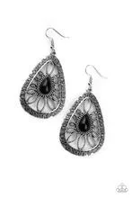 Earrings Floral Frill - Black E2075
