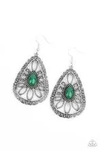 Earrings Floral Frill - Green E368