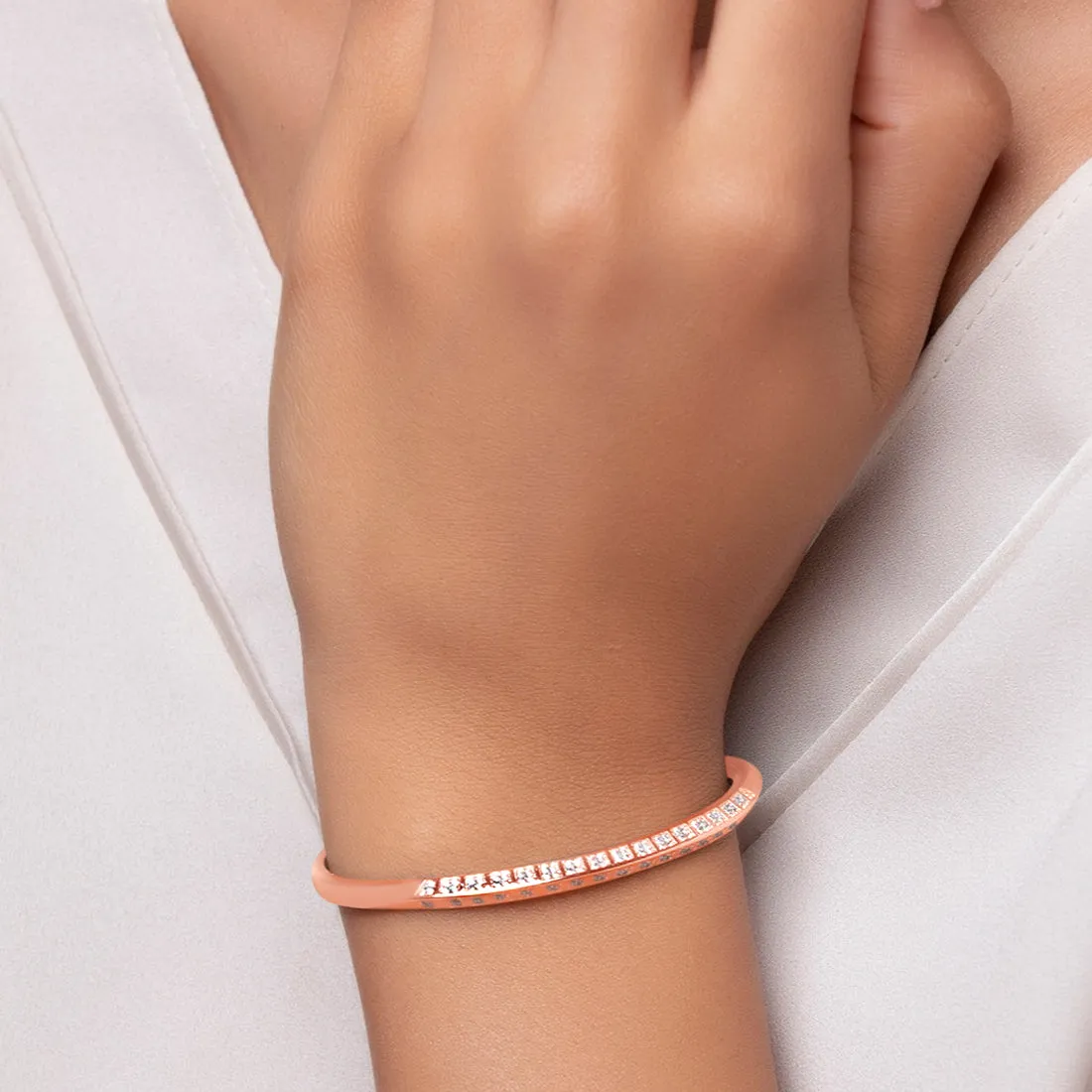 Elegant 925 Sterling Silver CZ Studded silver Bracelet