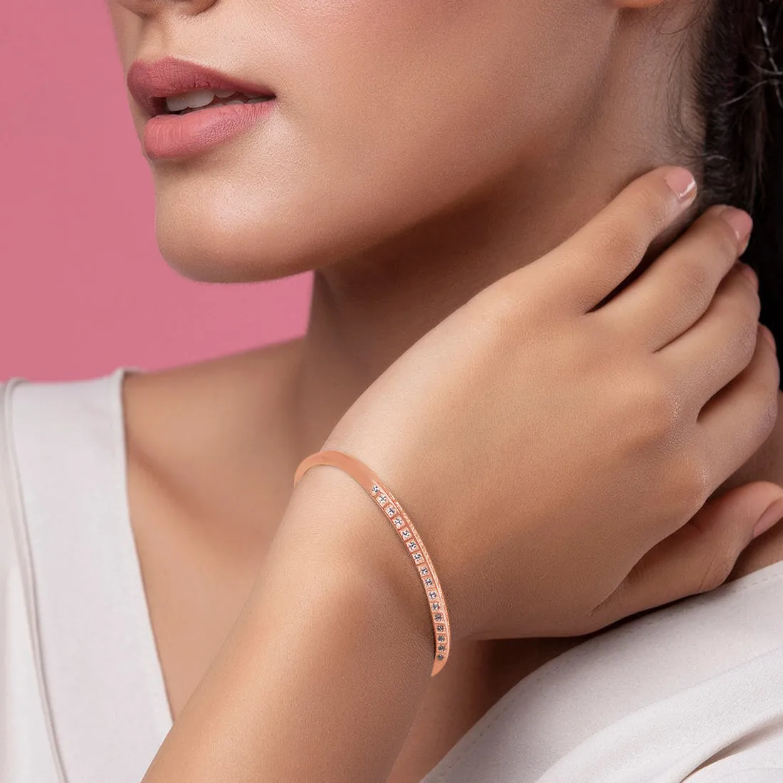 Elegant 925 Sterling Silver CZ Studded silver Bracelet