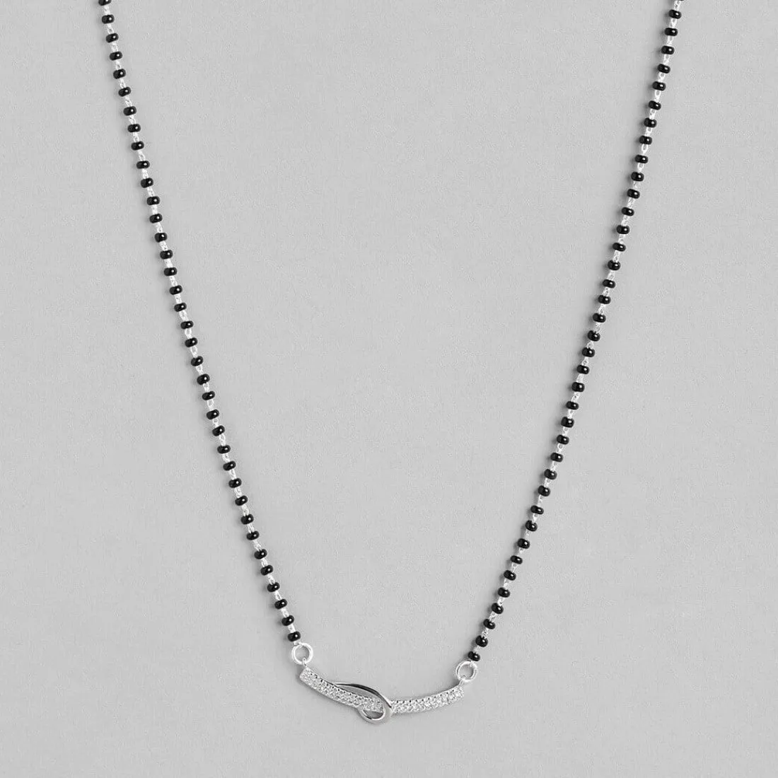 Elegant CZ Studded 925 Silver Mangalsutra