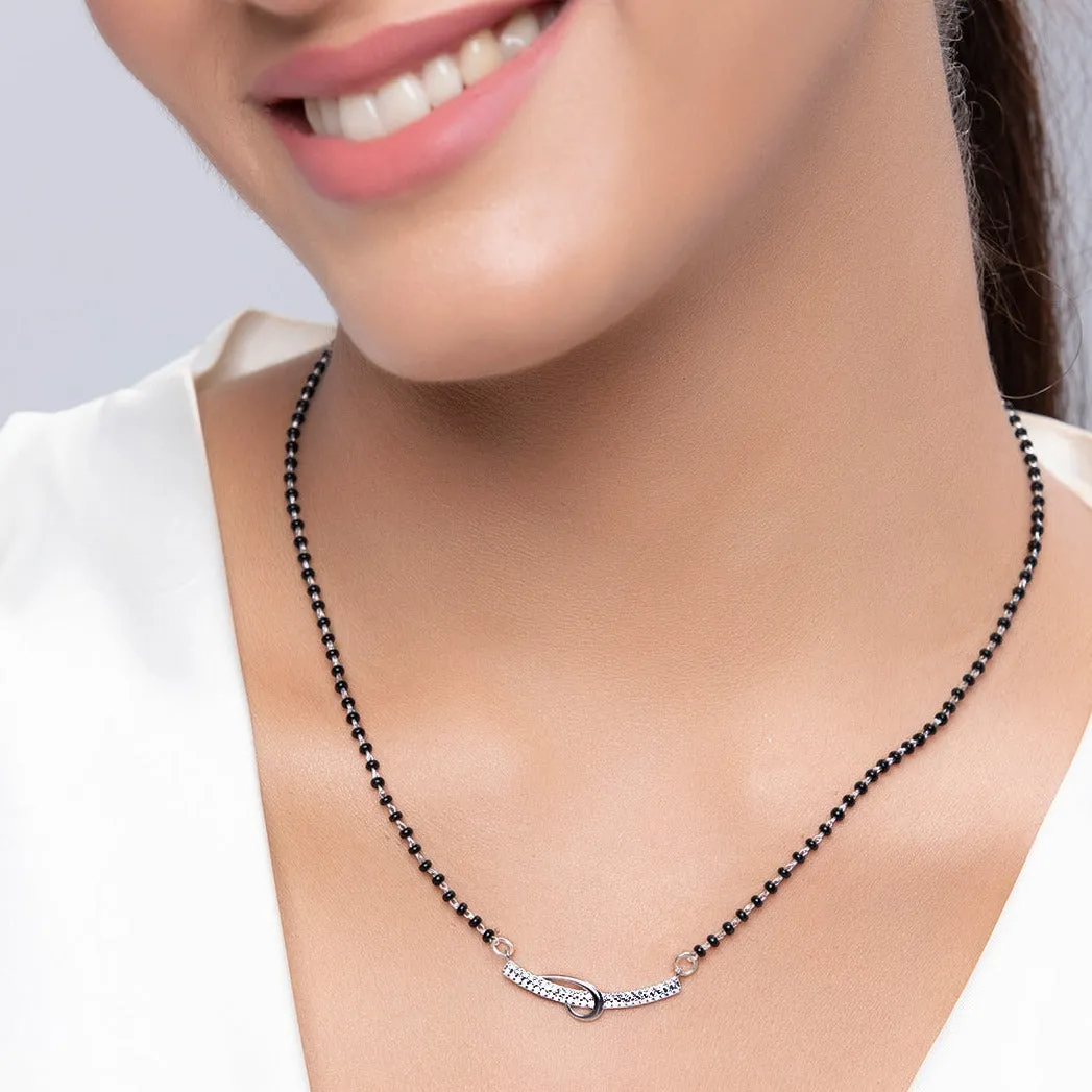 Elegant CZ Studded 925 Silver Mangalsutra