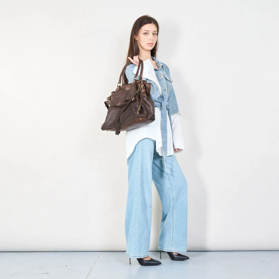 Elegant studded leather tote bag wholesale