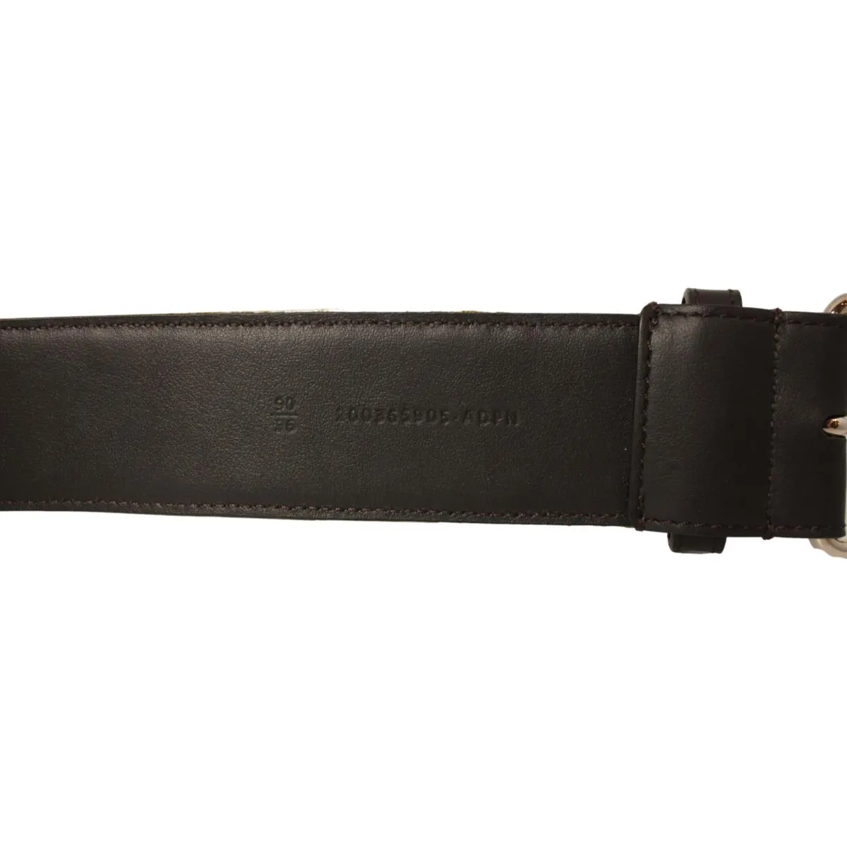 Fendi Brown Fabric Logo Silver Hardware Belt Size 90/36 7C0367
