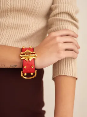 Geometric Lip Scarlet Studded Cuff