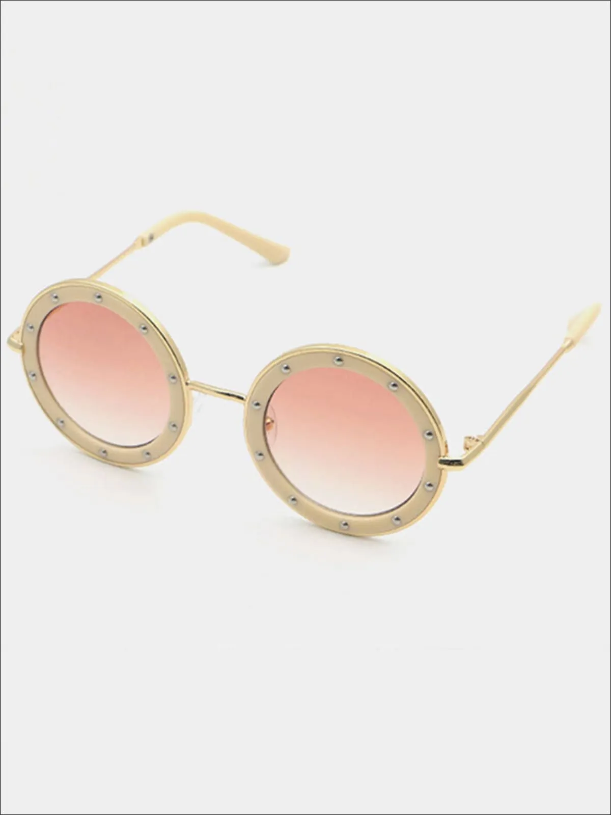 Girls Retro Crystal Studded Sunglasses