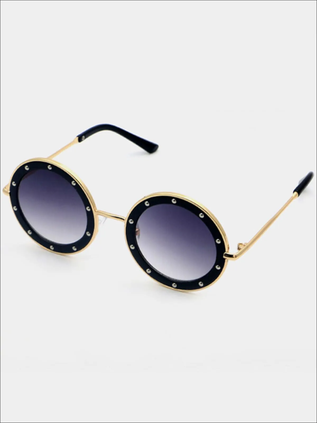 Girls Retro Crystal Studded Sunglasses