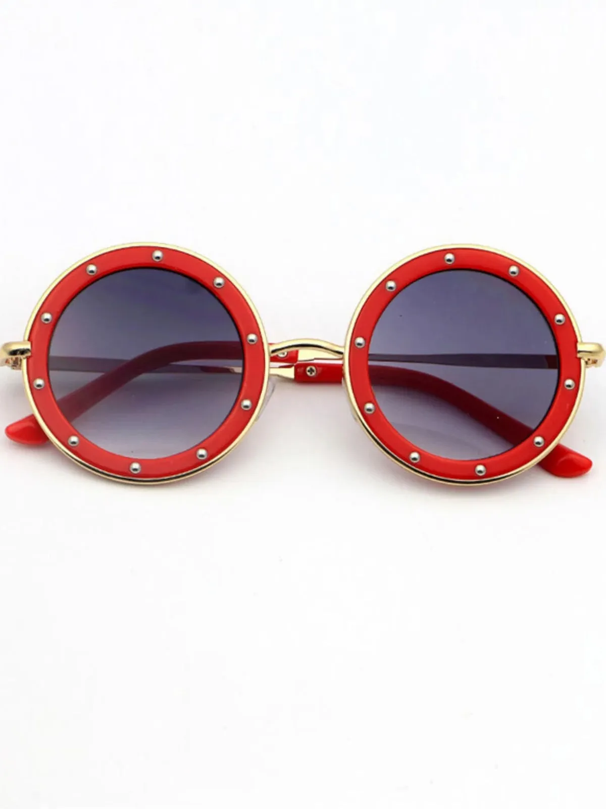 Girls Retro Crystal Studded Sunglasses