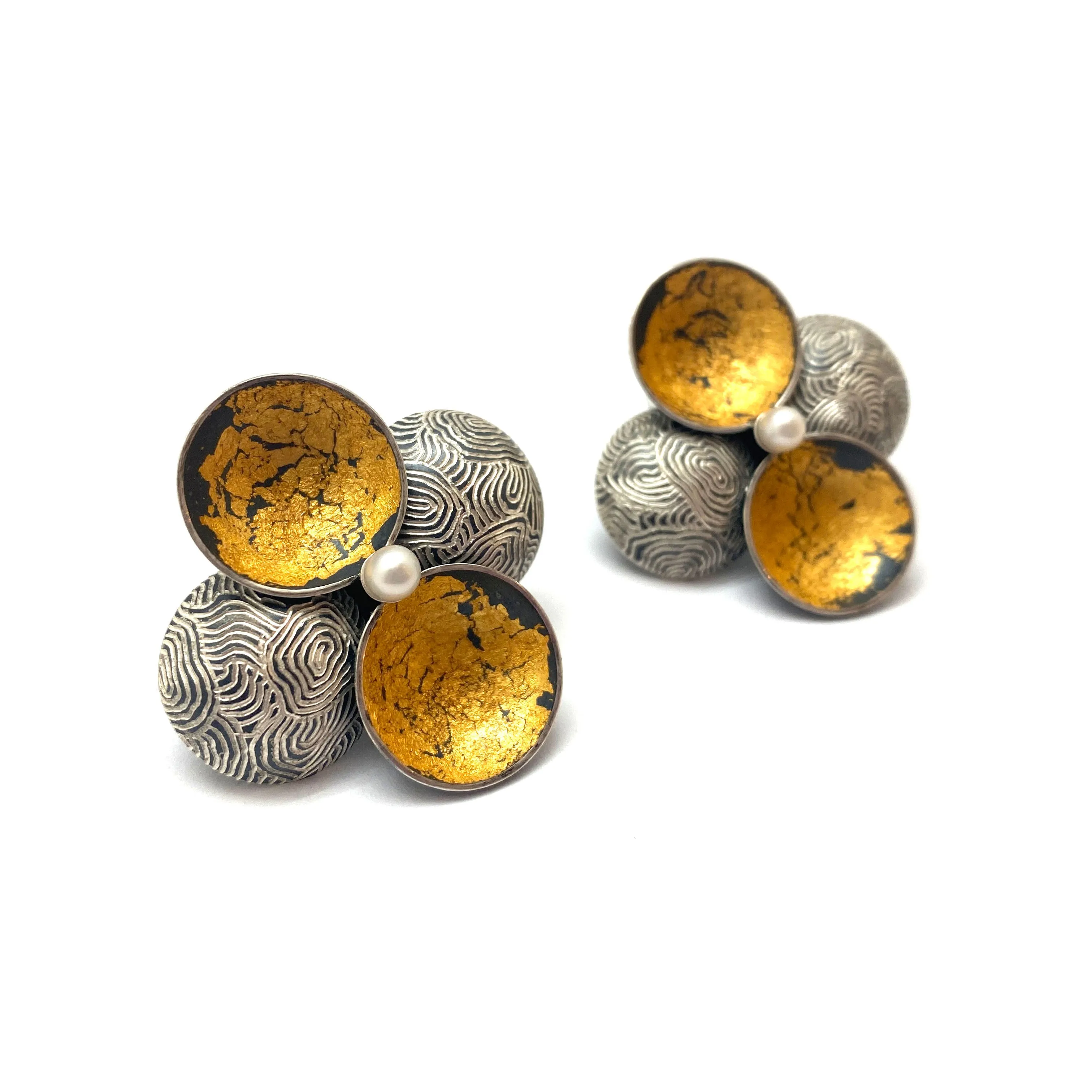 Gold and Pearl Clip On Earrings