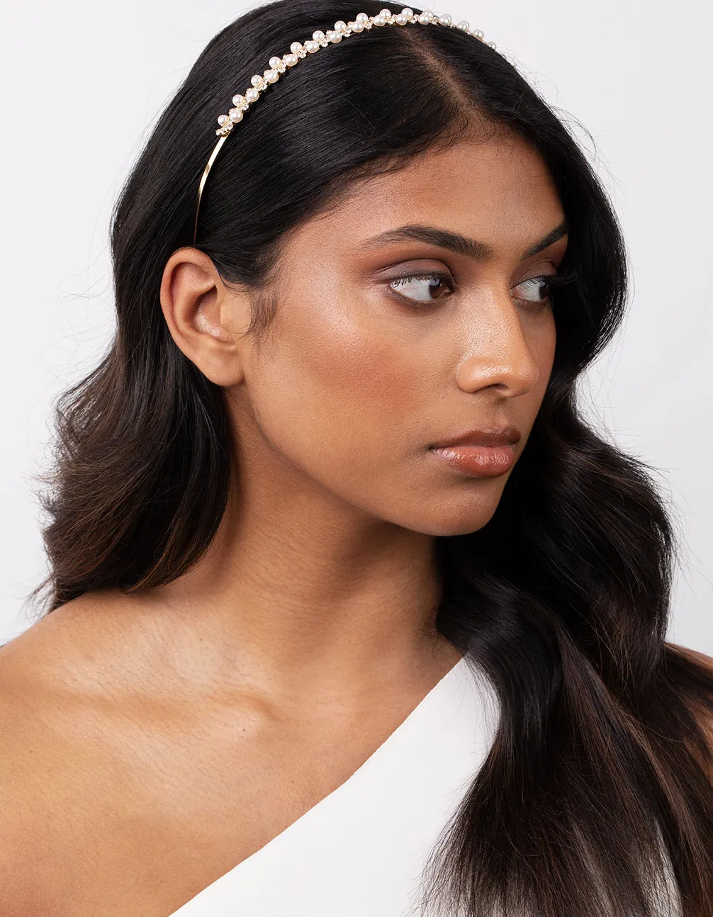 Gold Thin Popup Pearl Alice Band