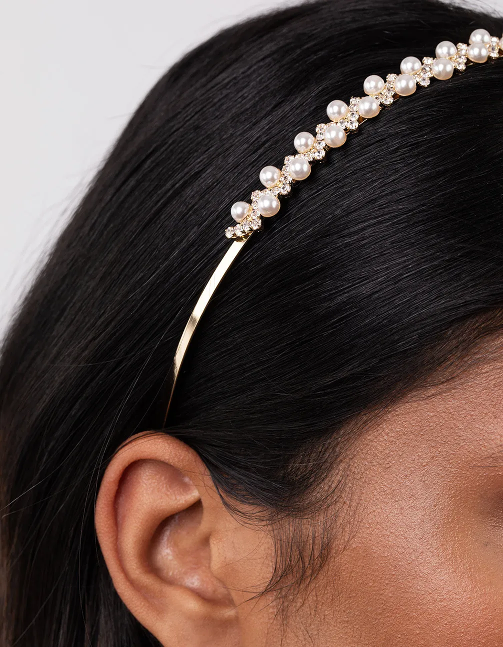 Gold Thin Popup Pearl Alice Band