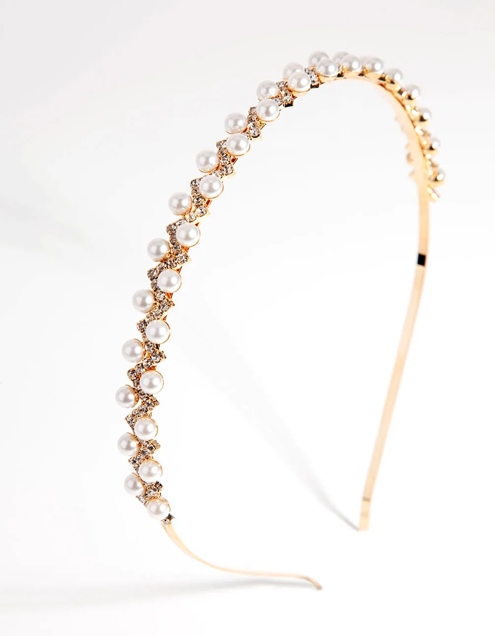 Gold Thin Popup Pearl Alice Band