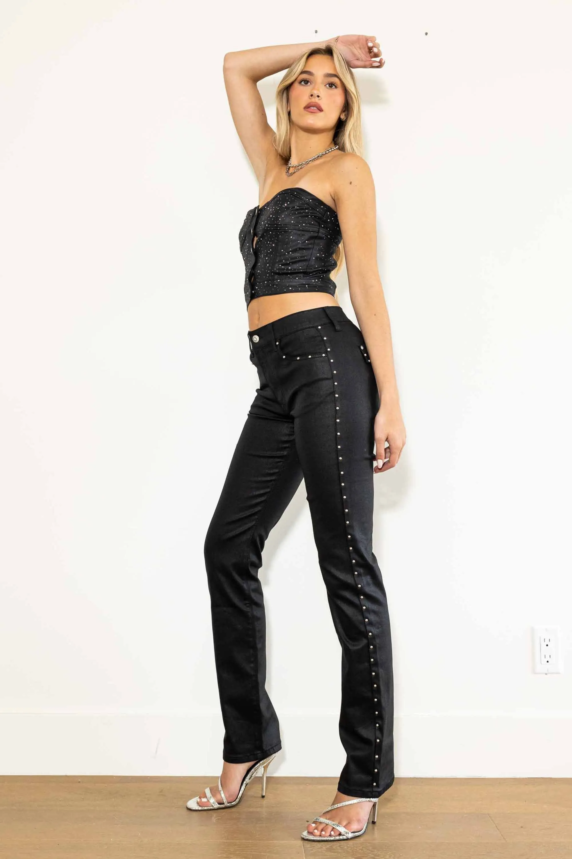 HOLIDAY Rhinestone Studded Bustier Top