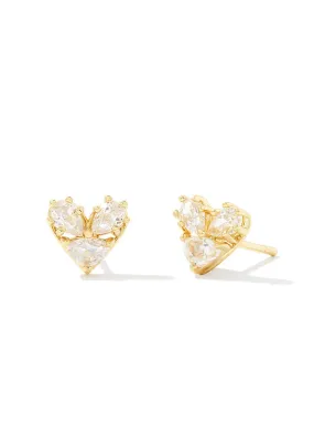 Kathy Heart Stud Earring Gold by Kendra Scott