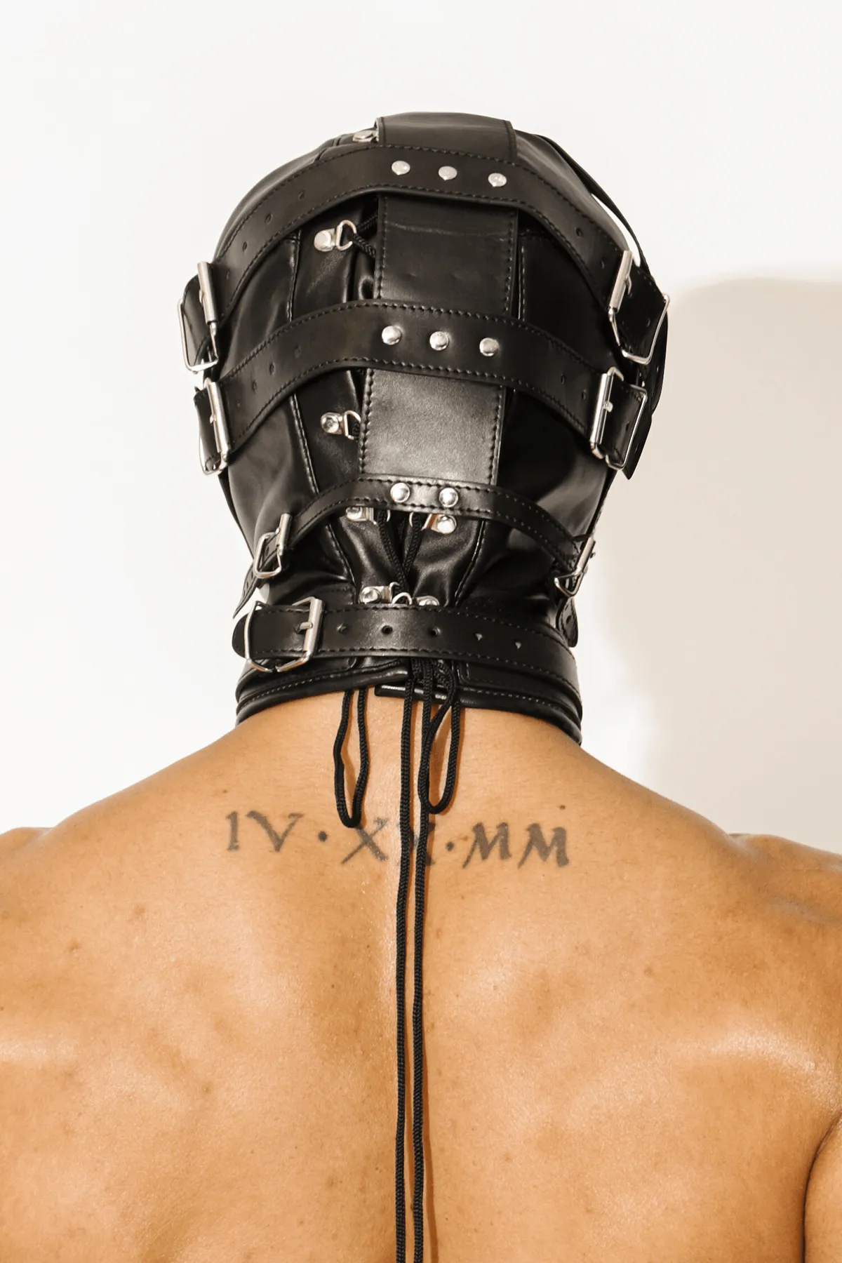 Locked Away Vegan Leather Studded BDSM Mask w/ Mouth Zipper