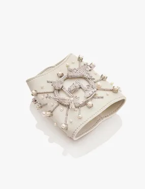 OH V Jewelled Glovelettes in Ivory