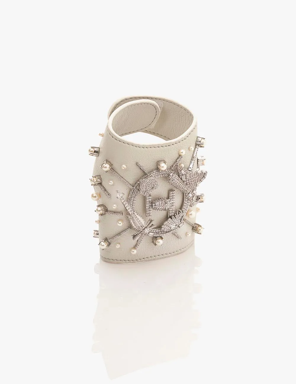 OH V Jewelled Glovelettes in Ivory