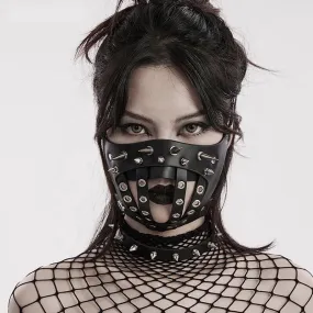 Punk Rivets Leather Half Facemask