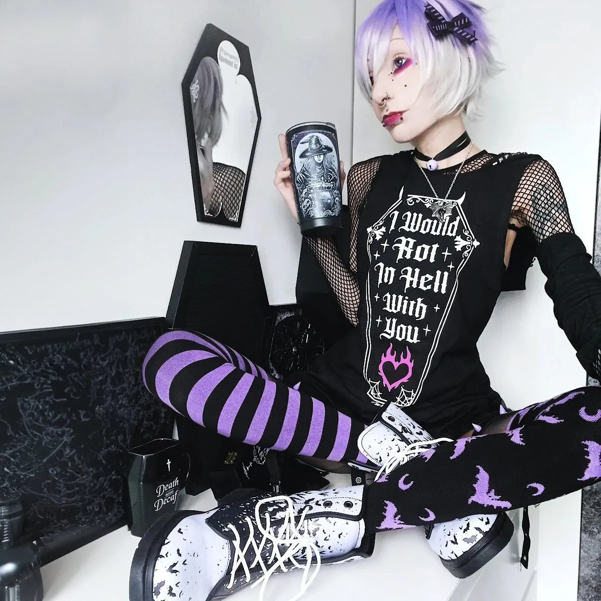 Rot In Hell Studded Hoodie Tank
