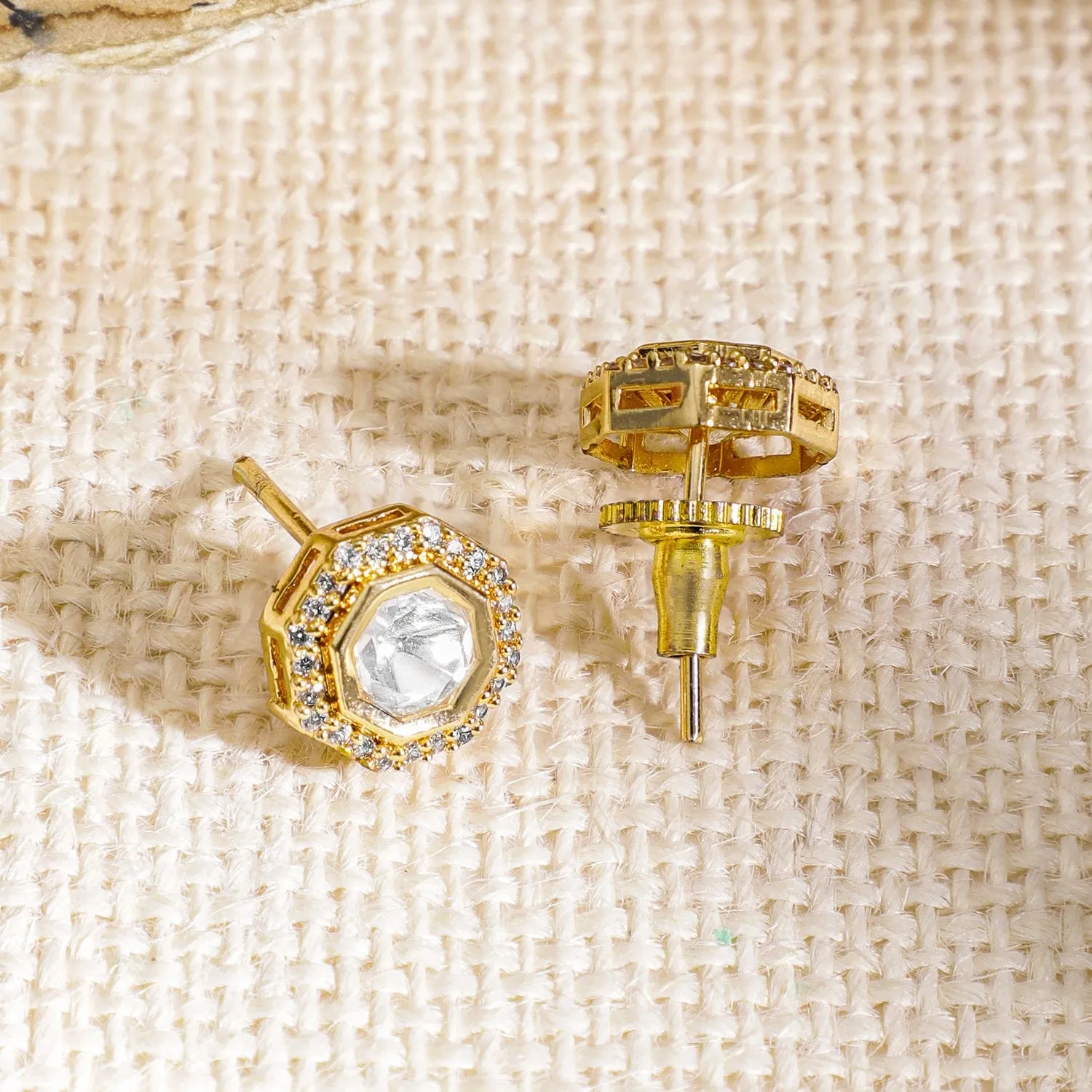 Rubans Gold-Plated Crystal Stone Studded Jewellery Set