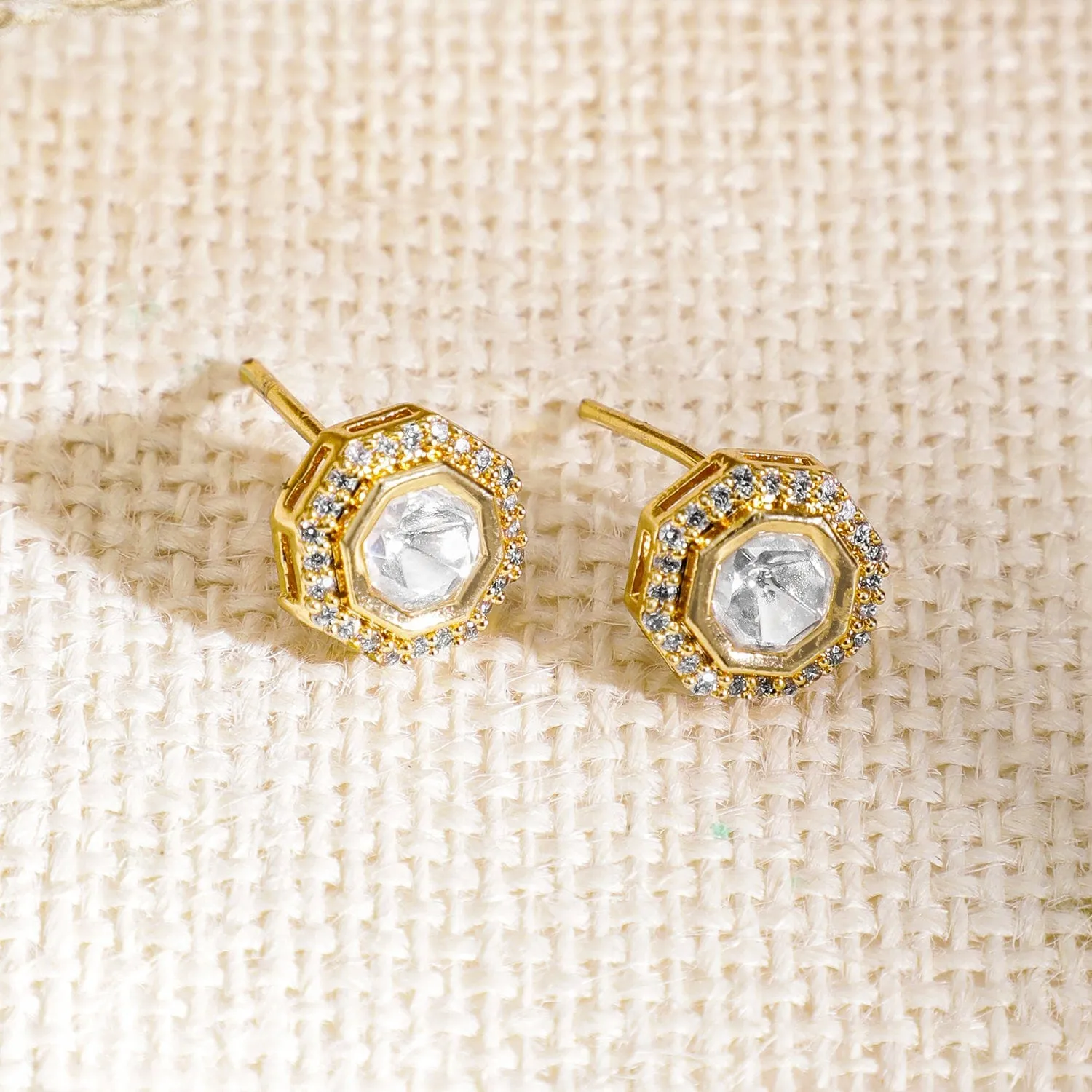 Rubans Gold-Plated Crystal Stone Studded Jewellery Set