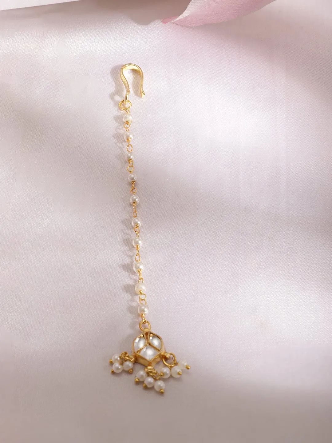 Rubans Gold-Plated Kundan Studded Maang Tikka Head Jewellery
