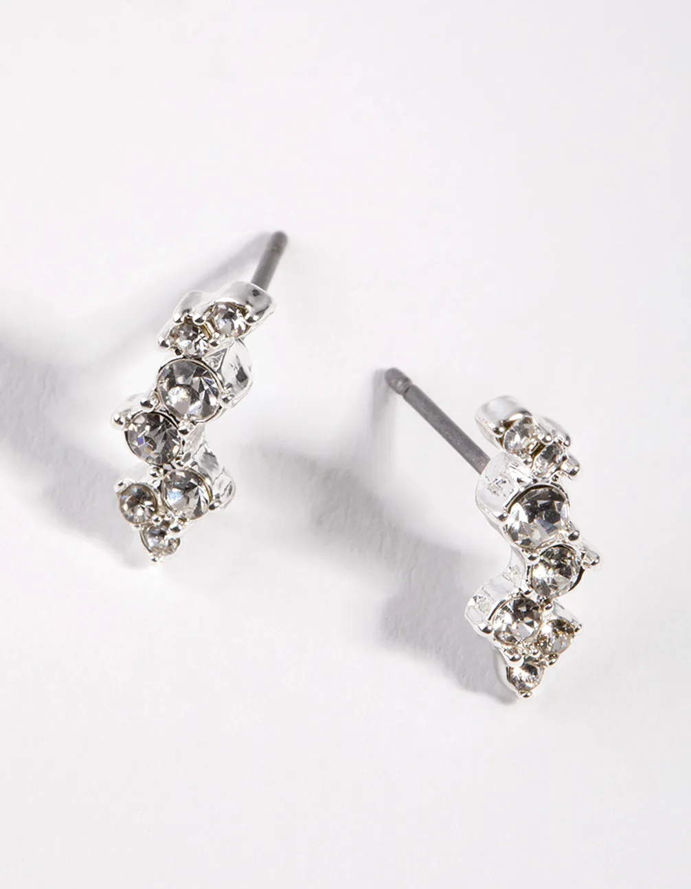Silver Diamante Crawler Earrings