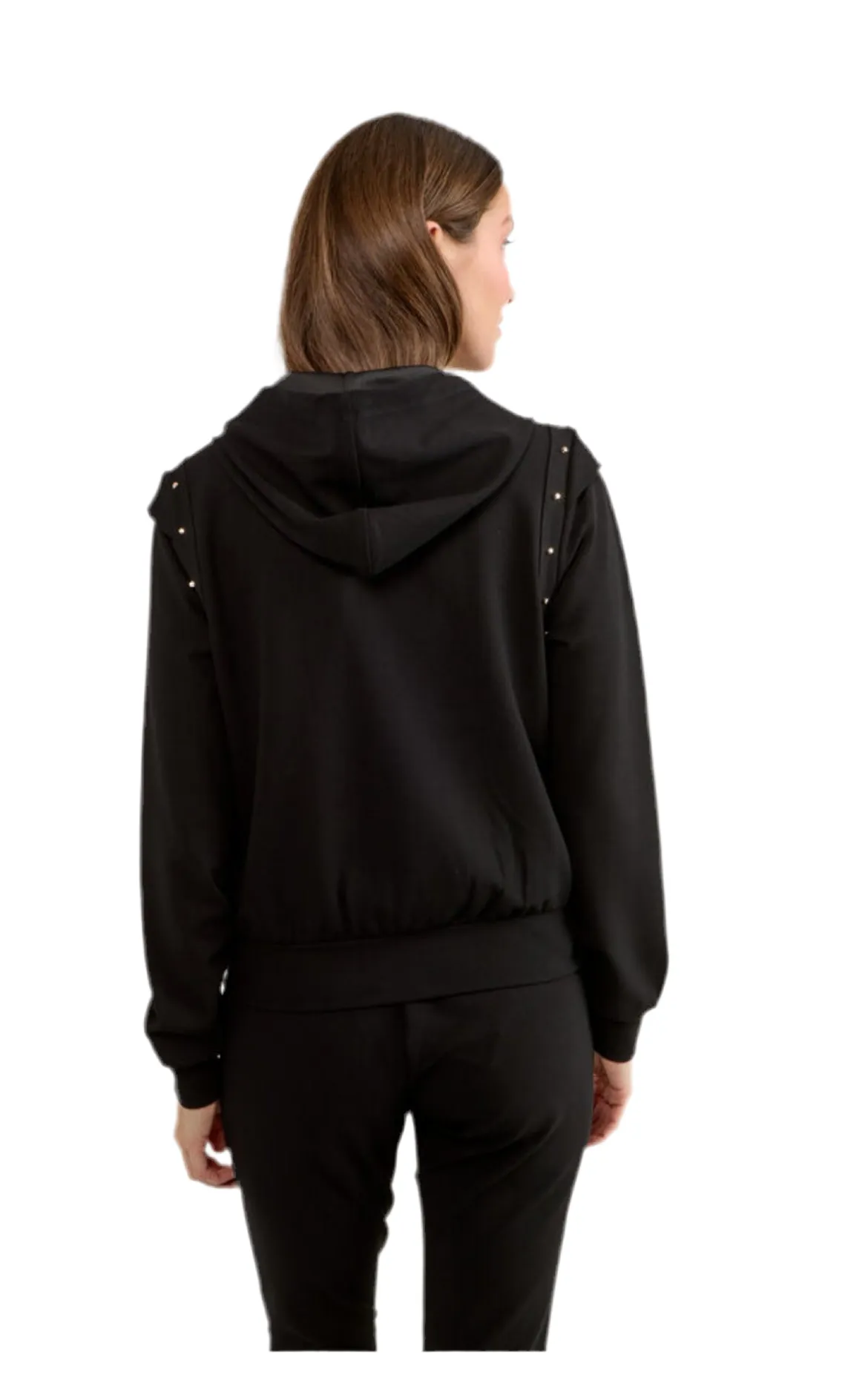Sporty Studded Zipper Hoodie Style 80804-6100