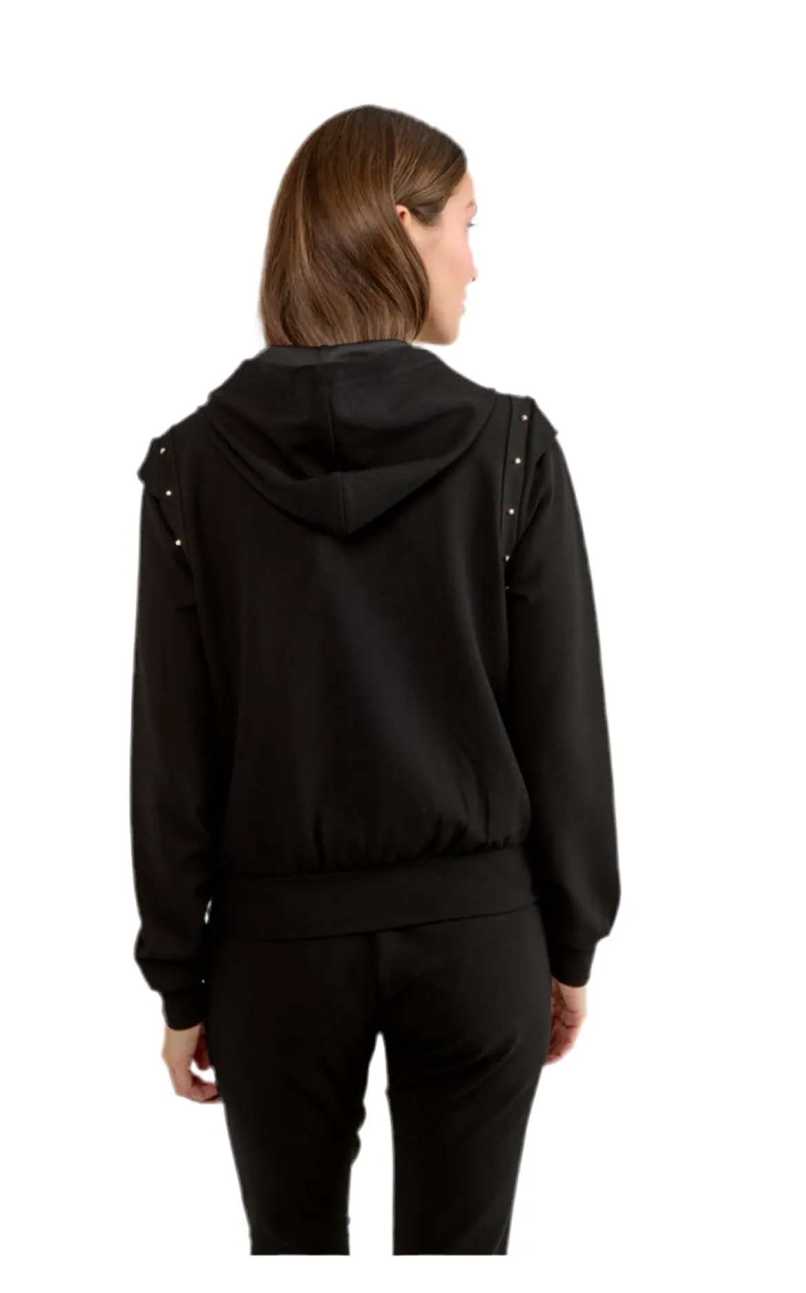 Sporty Studded Zipper Hoodie Style 80804-6100
