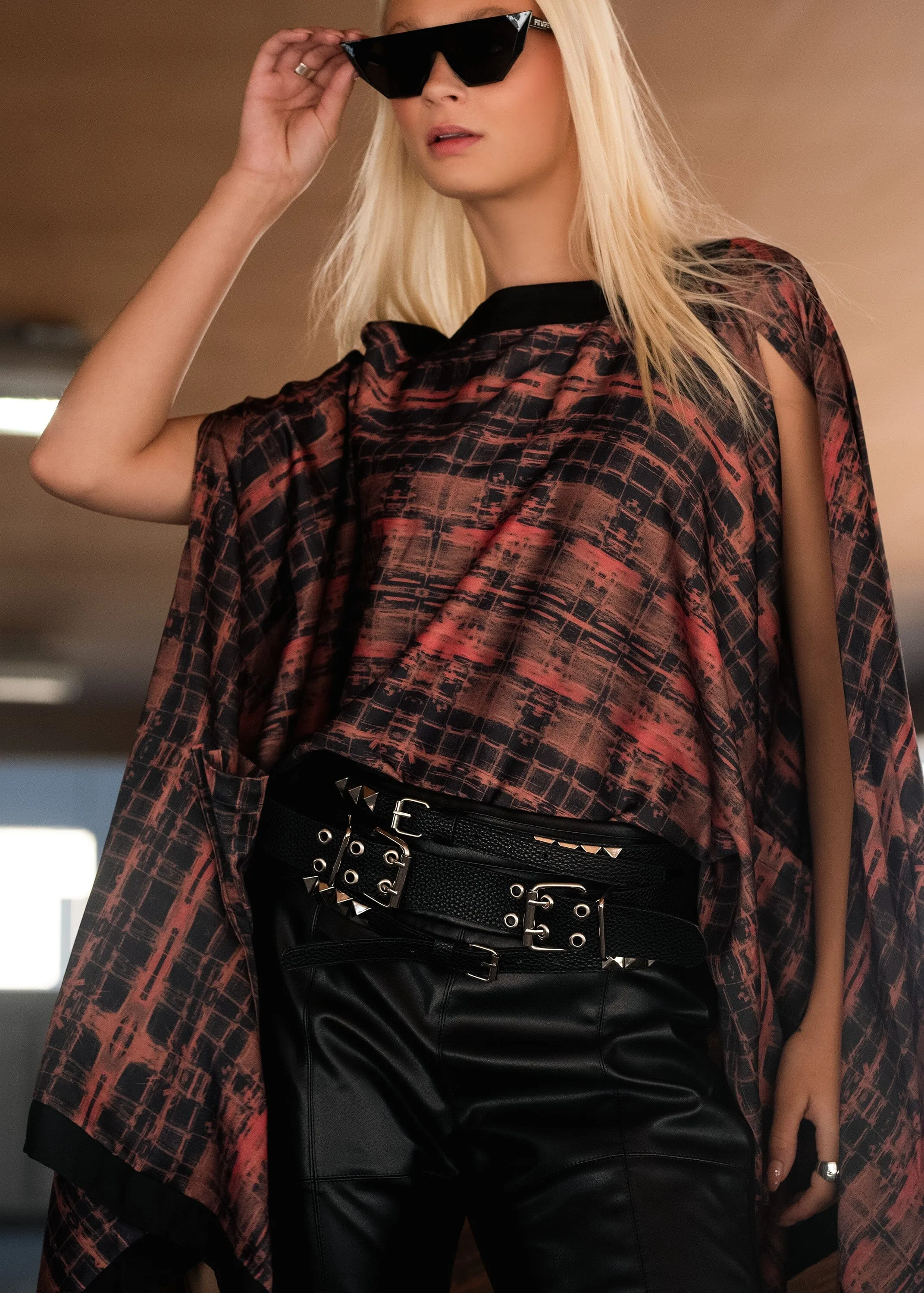 Studded Triple Buckle Waist Belt