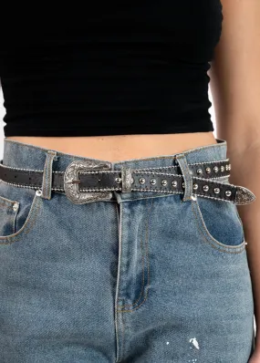 Studded Western Buckle Belt