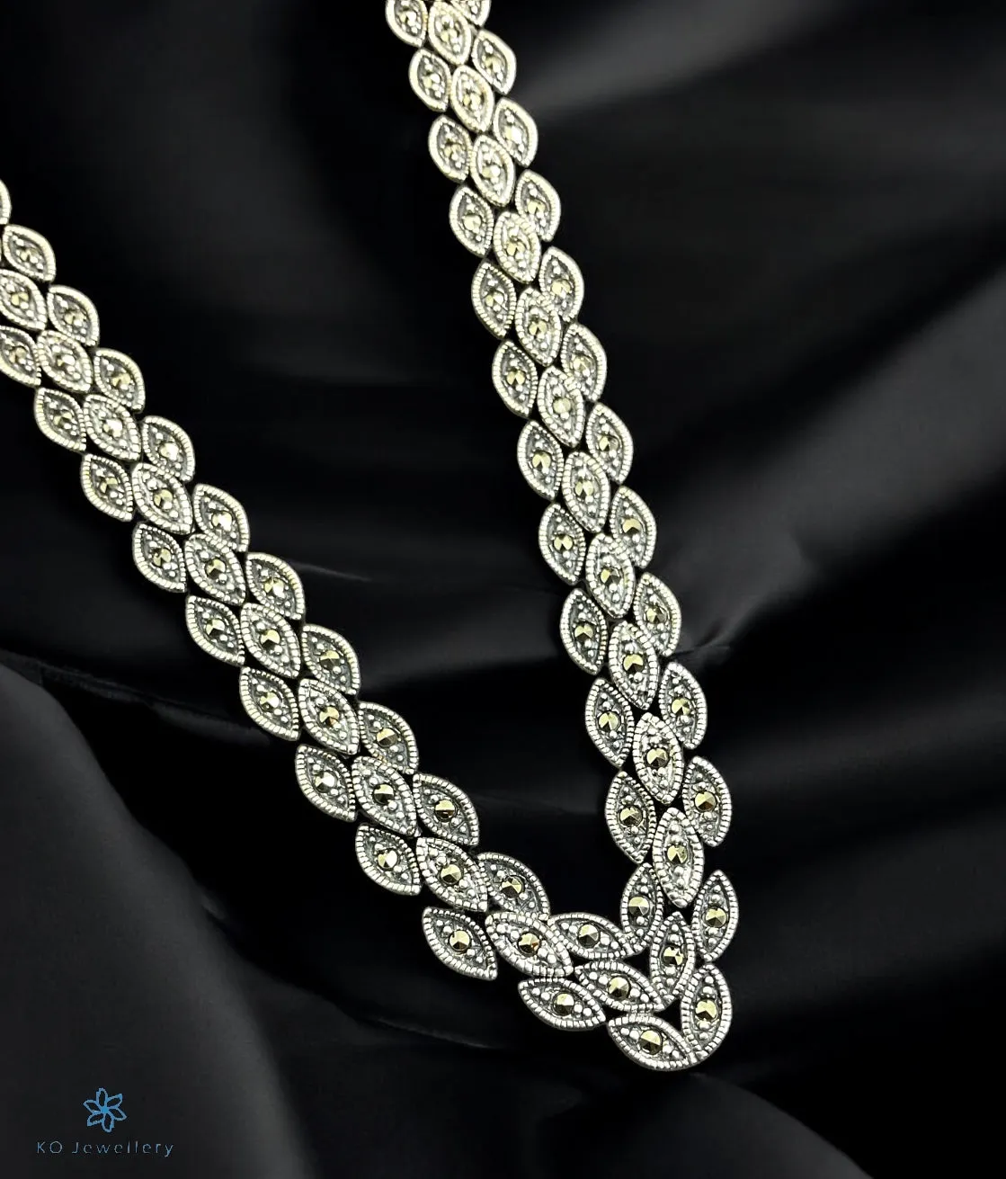 The Avery Silver Marcasite Necklace