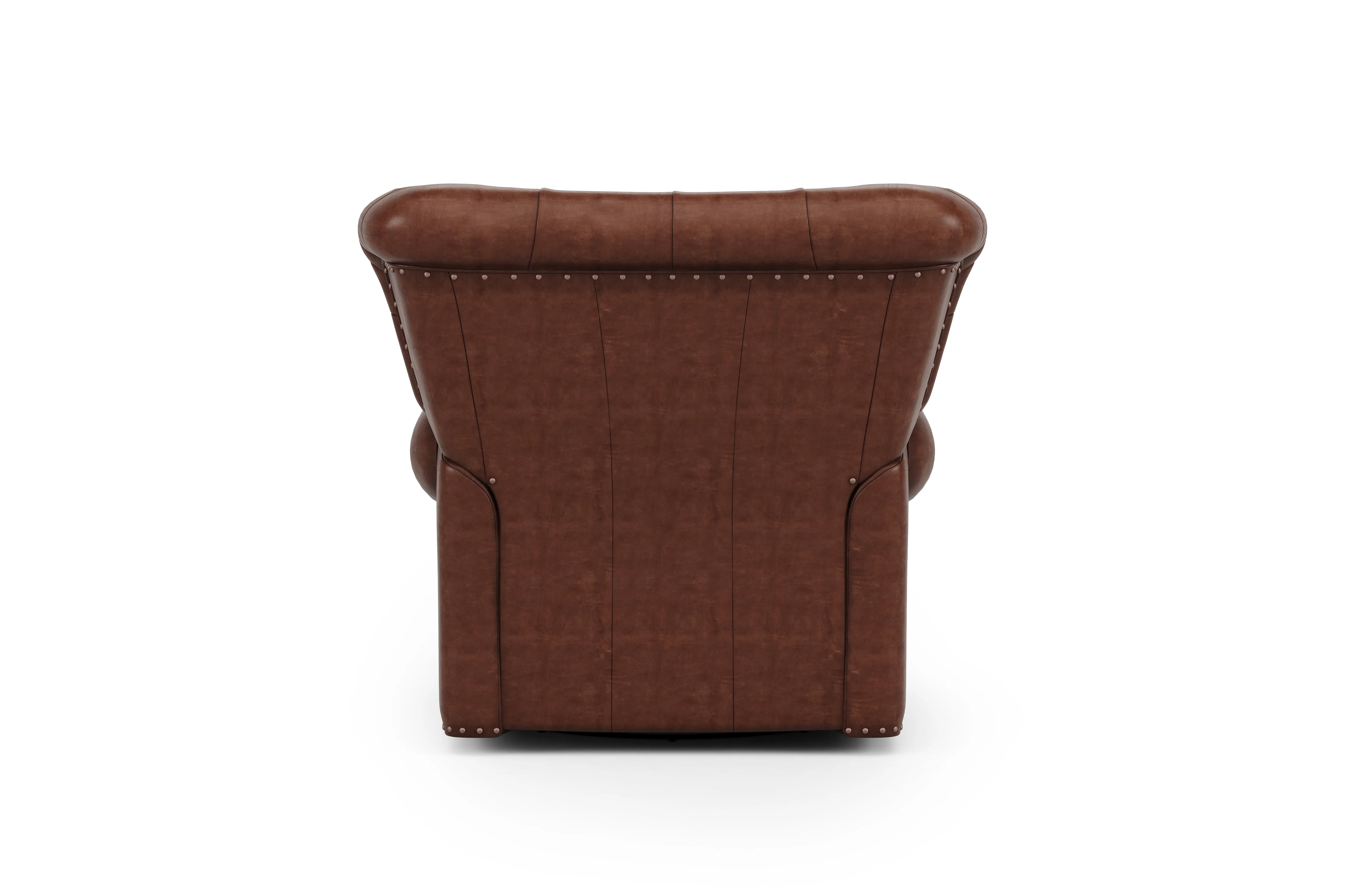 Valencia Liam Tufted Full-Anline Leather Recliner with Nailheads, Single Seat, Lipari Choco