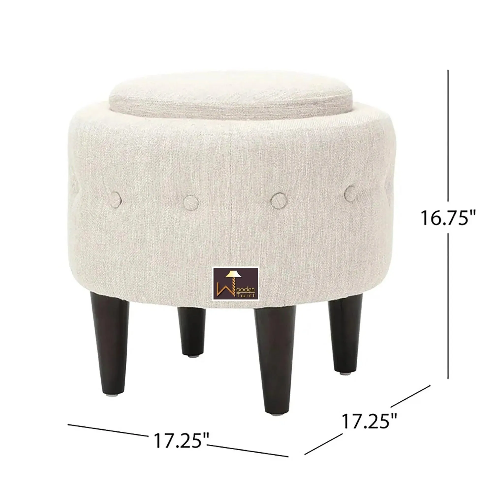 Wide Tufted Chesterfield Arm Chair with Ottoman Footrest (Walnut Legs)